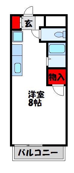 サンフィールドII古賀(ワンルーム/4階)の間取り写真