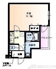 フジパレス瑞光VII番館(1K/1階)の間取り写真