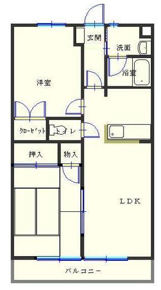 ピュア葵(2LDK/1階)の間取り写真