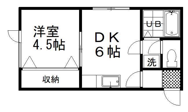 メゾン文苑(1DK/1階)の間取り写真