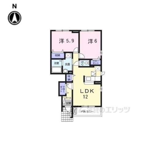 ジュピター(2LDK/2階)の間取り写真