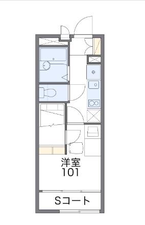 BONHEUR弐番館(1K/2階)の間取り写真