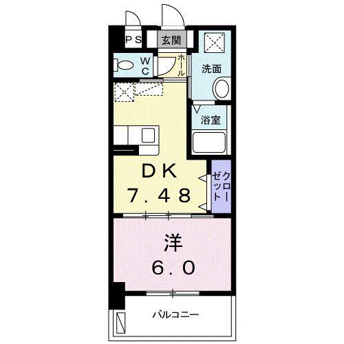 アビタシオン・コリーヌ(1DK/8階)の間取り写真