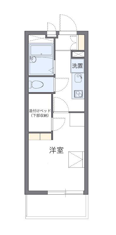21リバーアイランド(1K/2階)の間取り写真