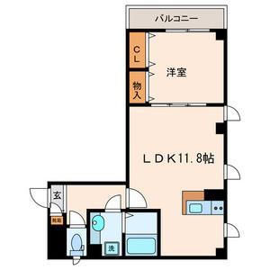 CLAIR COURT(1LDK/3階)の間取り写真