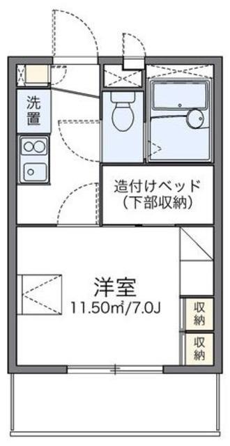 レオパレスデンファレ(1K/1階)の間取り写真