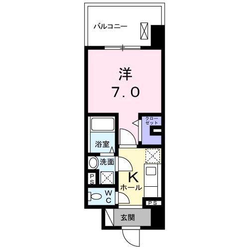 ヴァンヴェール森の宮(1K/4階)の間取り写真
