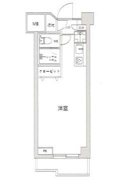 三越ゼームス坂マンション(ワンルーム/2階)の間取り写真