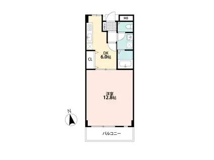 スカイヒルズ菊名(1DK/1階)の間取り写真