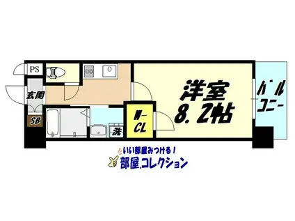 ヴィーラブライト(1K/13階)の間取り写真