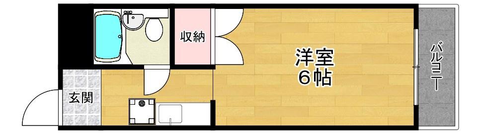 サンハイツ光善寺(1K/3階)の間取り写真