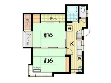 コーポさんさ(2K/1階)の間取り写真