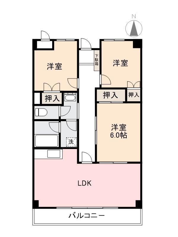 アルファエステート高松町(3LDK/4階)の間取り写真