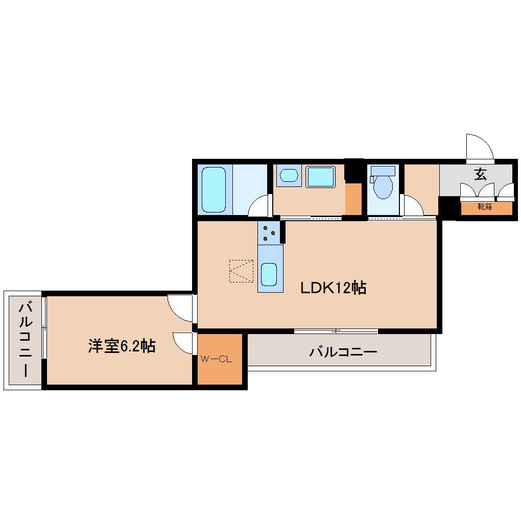 SHAMAISON GRACE(1LDK/1階)の間取り写真