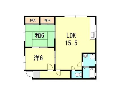 コート丸山(2LDK/2階)の間取り写真