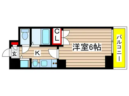 プレミアムコート名古屋金山インテルノ(1K/2階)の間取り写真