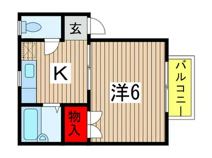 ヴェガ天台(1K/1階)の間取り写真