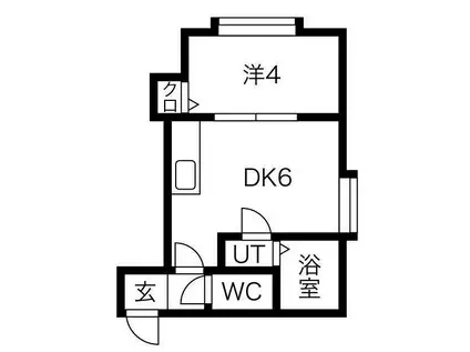 LEON II(1DK/1階)の間取り写真
