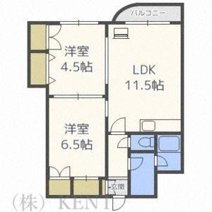 プレジャーランド(2LDK/7階)の間取り写真