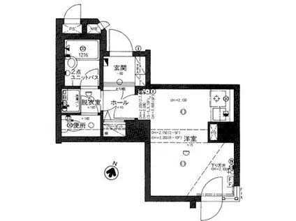 ライオンズシティ南3条(ワンルーム/6階)の間取り写真