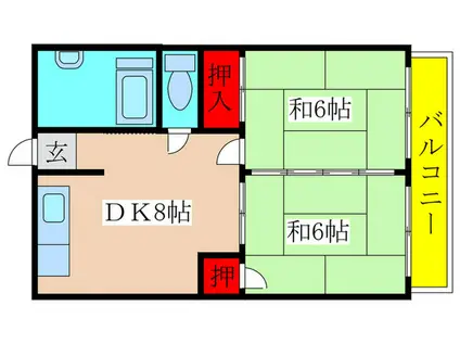 鏡味ビル(2DK/3階)の間取り写真