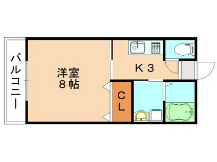 ライフステージ柏の森 B棟(1K/1階)の間取り写真