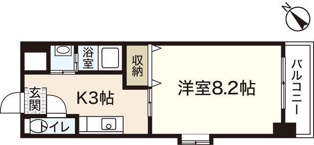 アイティーヴィラ(1K/2階)の間取り写真
