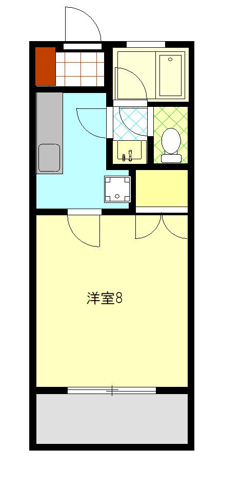 YARD HOUSE20(1K/3階)の間取り写真