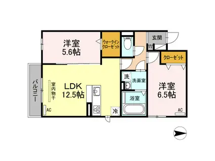 リビエルKIII(2LDK/2階)の間取り写真
