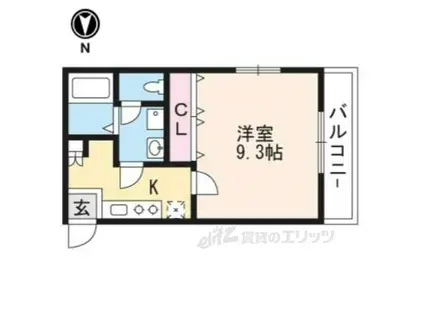 CROSS BLDⅡ(1K/1階)の間取り写真