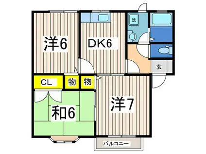 グランシャリオ(3DK/2階)の間取り写真