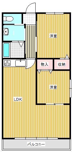 長塚マンション(2LDK/3階)の間取り写真