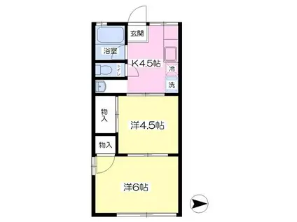 シティハイムクローカス(2K/2階)の間取り写真