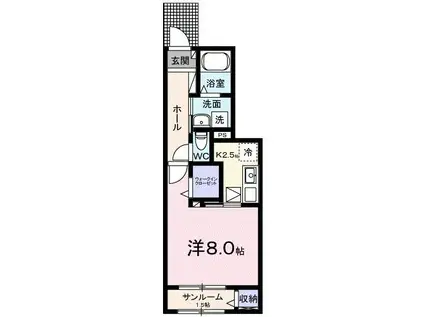 エルマーI(1K/1階)の間取り写真
