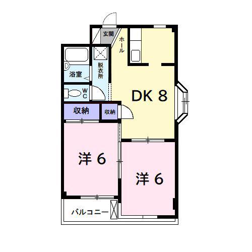 白金Kパレス(2DK/5階)の間取り写真