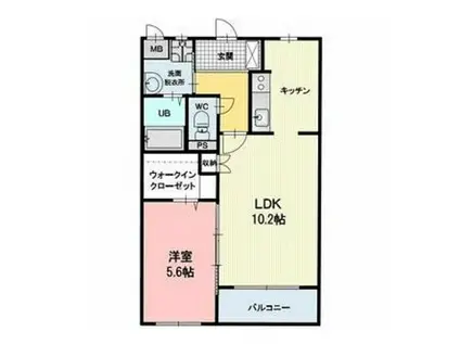 RAFFINE SOLARE(1LDK/1階)の間取り写真