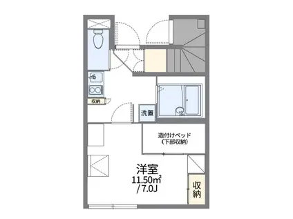 西武多摩湖線 武蔵大和駅 徒歩17分 2階建 築18年(1K/1階)の間取り写真