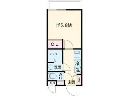 SIGNPOST界(1K/1階)の間取り写真