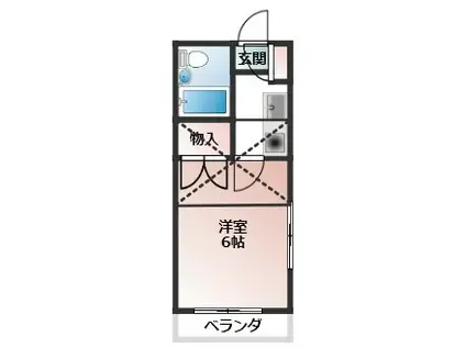 ジュネパレス越谷第19(1K/1階)の間取り写真