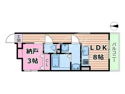 S-MOVE大阪鶴見(1LDK/3階)の間取り写真