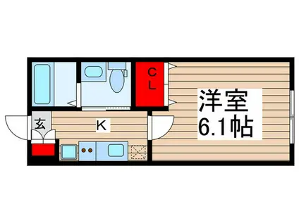 JR常磐線 柏駅 徒歩8分 3階建 築3年(1K/1階)の間取り写真