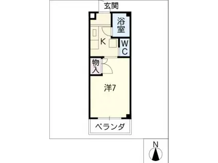 アイマンション(1K/4階)の間取り写真