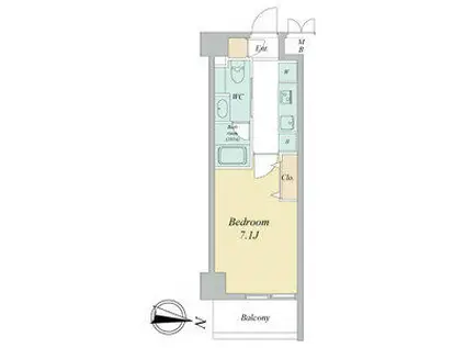 ヴェルデンシア名駅南(1K/5階)の間取り写真