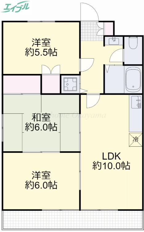 トーコーレジデンス豊成(3LDK/7階)の間取り写真