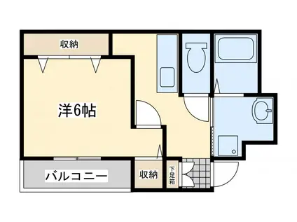 カサブランカ(1K/1階)の間取り写真