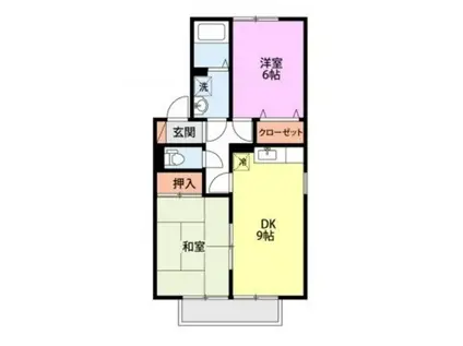 スノーチャイルド B棟(2DK/2階)の間取り写真