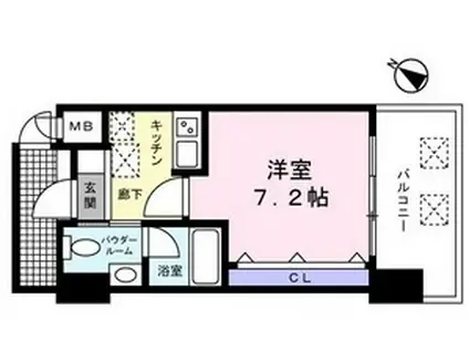 W.O.B.ロッコウミチ(1K/7階)の間取り写真
