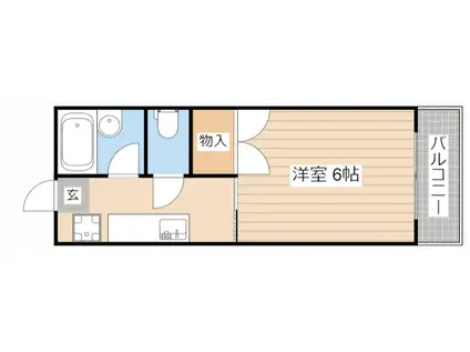 シャトー尾本(1K/2階)の間取り写真