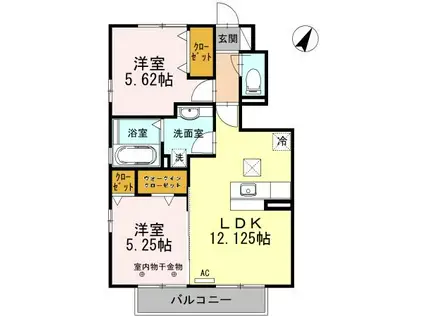 JR東海道本線 藤枝駅 徒歩37分 2階建 築11年(2LDK/1階)の間取り写真