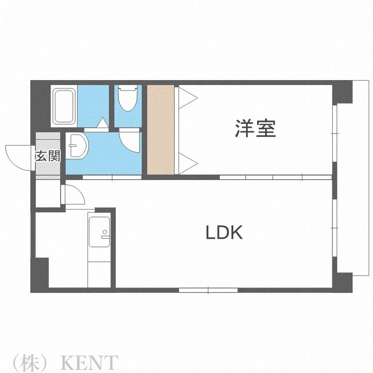 フェバリット弐番館(1LDK/4階)の間取り写真
